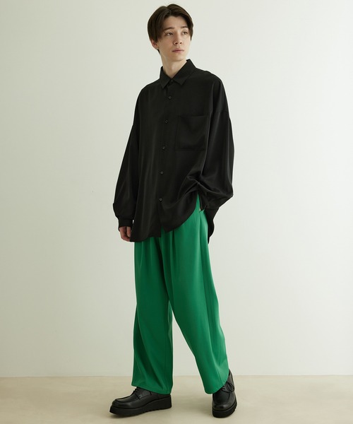 JUNRED（ジュンレッド）の「シルキードレープワイドパンツ（その他パンツ・メンズ・パープル/グリーン・S/L/M）」の10枚目の写真
