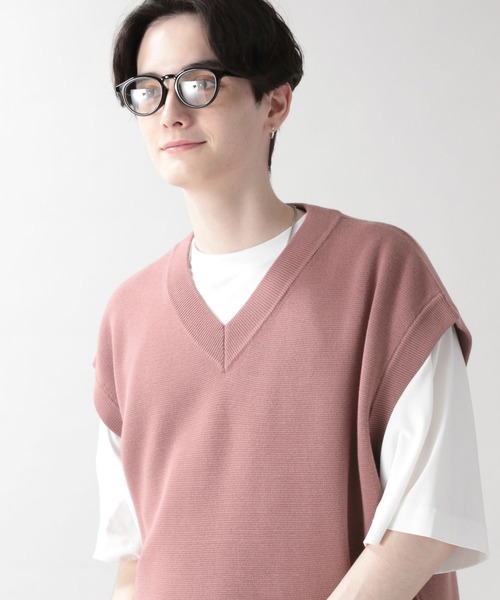 RAGEBLUE（レイジブルー）の「ミラノリブVネックニットベスト（ベスト