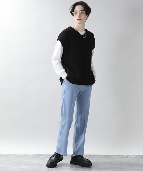 RAGEBLUE（レイジブルー）の「ミラノリブVネックニットベスト（ベスト・メンズ・ブラック/オフホワイト/ライトグリーン/ブルー/ピンク/ダークグリーン・MEDIUM/LARGE）」の19枚目の写真