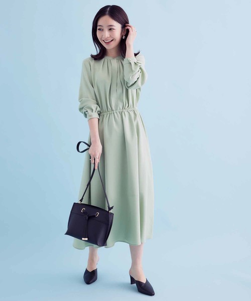 VIS（ビス）の「【EASY CARE】フロントタックワンピース【sustainable】（ワンピース・レディース・ネイビー/ライトグリーン・S/M）」の21枚目の写真
