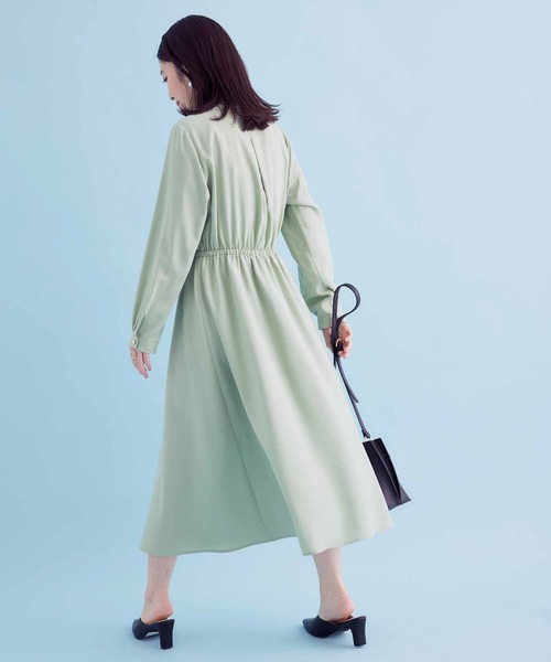 VIS（ビス）の「【EASY CARE】フロントタックワンピース【sustainable】（ワンピース・レディース・ネイビー/ライトグリーン・S/M）」の18枚目の写真