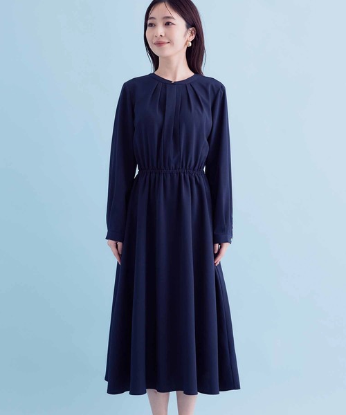 VIS（ビス）の「【EASY CARE】フロントタックワンピース【sustainable】（ワンピース・レディース・ネイビー/ライトグリーン・S/M）」の13枚目の写真