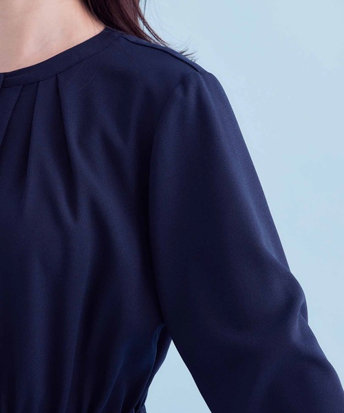 VIS（ビス）の「【EASY CARE】フロントタックワンピース【sustainable】（ワンピース・レディース・ネイビー/ライトグリーン・S/M）」の11枚目の写真