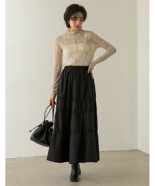 Re:EDIT（リエディ）の「[2023S/S COLLECTION]ニュアンス柄アウトーシームシアープリントトップス（その他トップス・レディース・ベージュ/グレー・MEDIUM）」の7枚目の写真