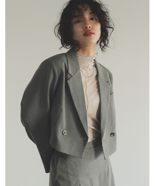 Re:EDIT（リエディ）の「[2023S/S COLLECTION]ニュアンス柄アウトーシームシアープリントトップス（その他トップス・レディース・ベージュ/グレー・MEDIUM）」の15枚目の写真