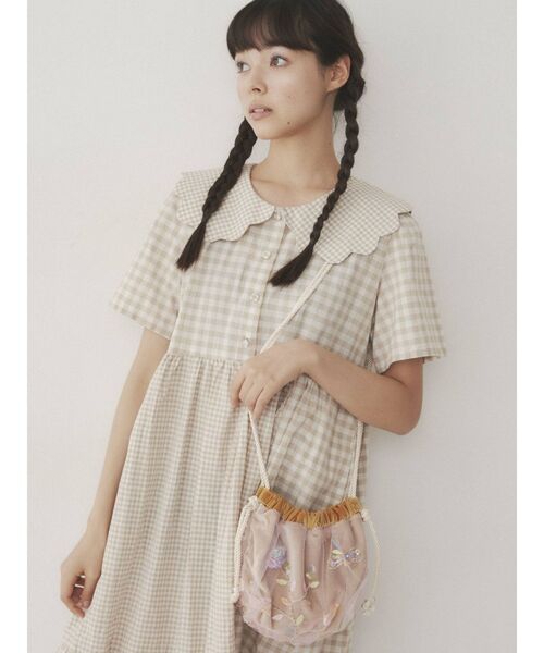 merry jenny(メリージェニー)の「floralスパンコールポシェット(ショルダーバッグ・レディース・ピンク/ライトグリーン・FREE)」の9枚目の写真