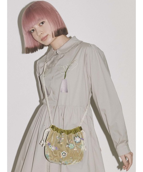 merry jenny(メリージェニー)の「floralスパンコールポシェット(ショルダーバッグ・レディース・ピンク/ライトグリーン・FREE)」の2枚目の写真