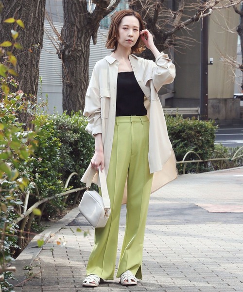 mysty woman(ミスティウーマン)の「ビッグシルエットチュニックシャツ 274155(シャツ/ブラウス・レディース・ピンク/ライトベージュ/チャコール・FREE)」の21枚目の写真