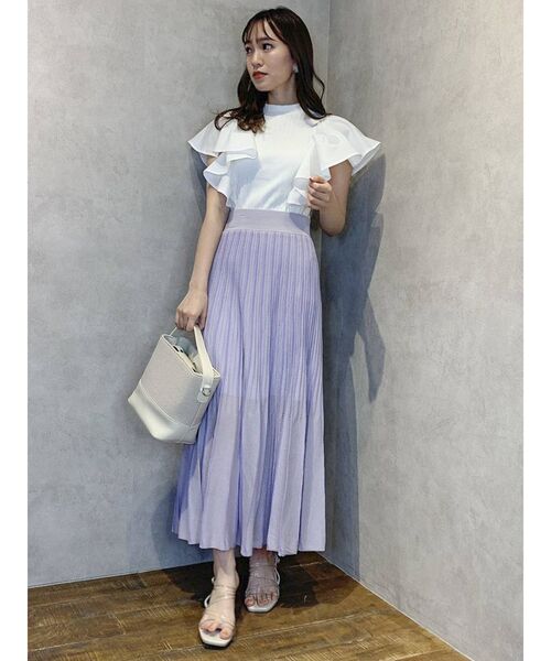 dazzlin（ダズリン）の「フリルシャツドッキングリブトップス（Tシャツ/カットソー・レディース・ブラック/オフホワイト/ピンク/グレー・FREE）」の9枚目の写真