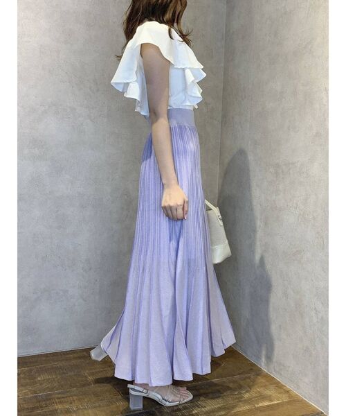 dazzlin（ダズリン）の「フリルシャツドッキングリブトップス（Tシャツ/カットソー・レディース・ブラック/オフホワイト/ピンク/グレー・FREE）」の10枚目の写真