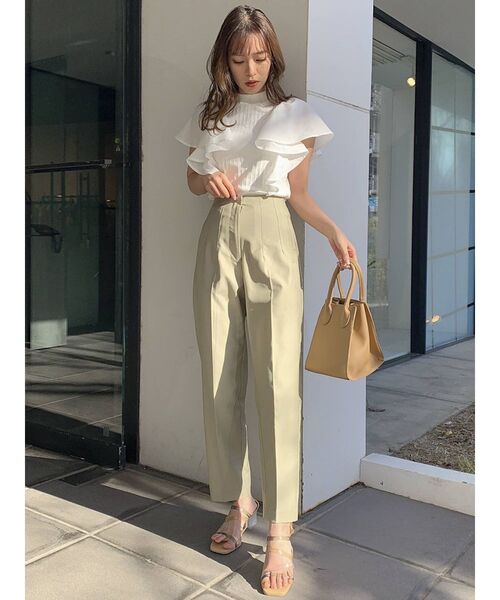 dazzlin（ダズリン）の「フリルシャツドッキングリブトップス（Tシャツ/カットソー・レディース・ブラック/オフホワイト/ピンク/グレー・FREE）」の11枚目の写真