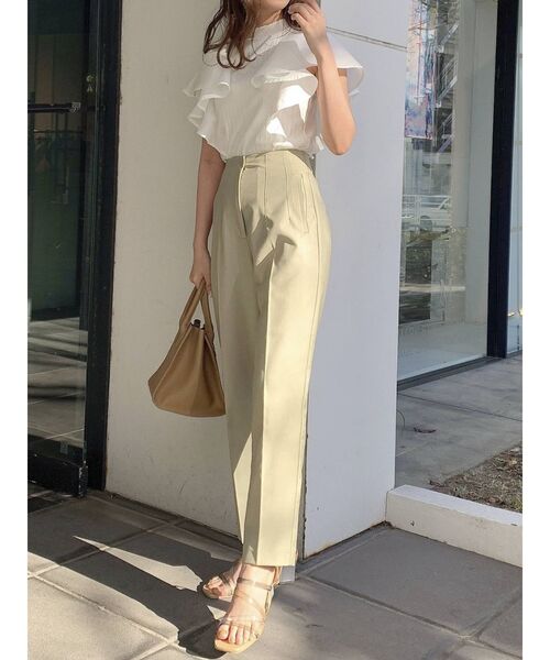 dazzlin（ダズリン）の「フリルシャツドッキングリブトップス（Tシャツ/カットソー・レディース・ブラック/オフホワイト/ピンク/グレー・FREE）」の13枚目の写真