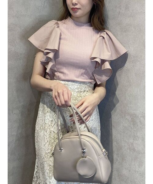 dazzlin（ダズリン）の「フリルシャツドッキングリブトップス（Tシャツ/カットソー・レディース・ブラック/オフホワイト/ピンク/グレー・FREE）」の14枚目の写真