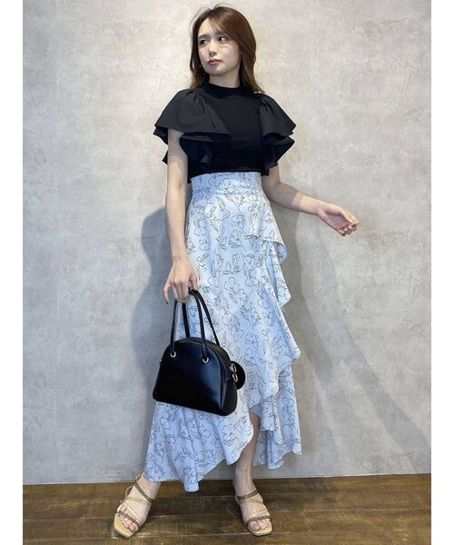 dazzlin（ダズリン）の「フリルシャツドッキングリブトップス（Tシャツ/カットソー・レディース・ブラック/オフホワイト/ピンク/グレー・FREE）」の20枚目の写真