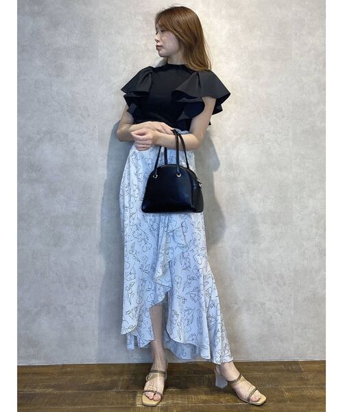 dazzlin（ダズリン）の「フリルシャツドッキングリブトップス（Tシャツ/カットソー・レディース・ブラック/オフホワイト/ピンク/グレー・FREE）」の21枚目の写真