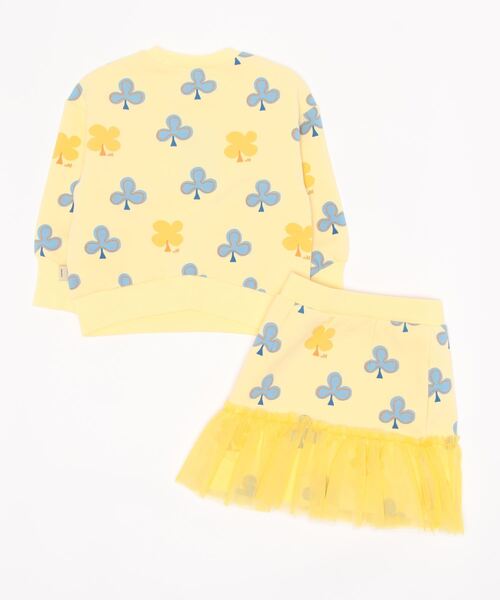 moimoln（モイモルン）の「【セットアップ】スィートクローバートップス＆スカート（スウェット・キッズ・イエロー・110cm/120cm/100cm/130cm）」の2枚目の写真