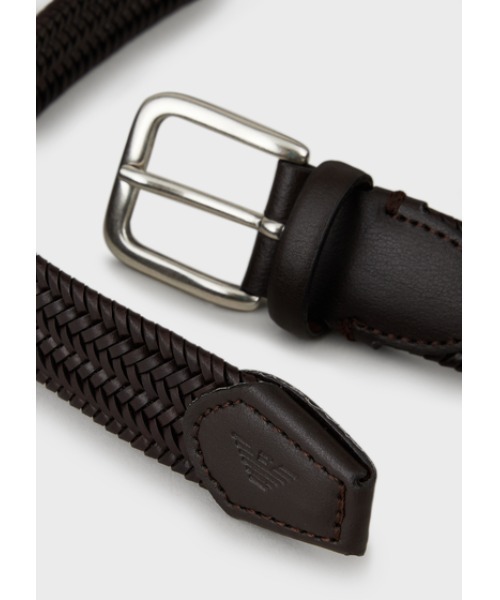 EMPORIOARMANIブラック編み込みベルト Emporio Armani リバーシブル EMPORIOARMANIブラック編み込みベルト Emporio Armani リバーシブル