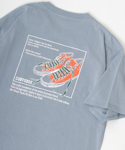 CONVERSE(コンバース)の「CONVERSE/コンバース ビッグシルエット バックプリント オールスター スニーカー イラスト フロント ワンポイント刺繍 Tシャツ(Tシャツ/カットソー・メンズ・ホワイト/ブラック/ベージュ/ブルー/ホワイト系その他/ブラック系その他・LL/M/L)」の6枚目の写真