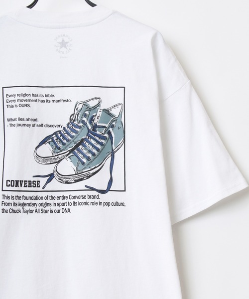 CONVERSE(コンバース)の「CONVERSE/コンバース ビッグシルエット バックプリント オールスター スニーカー イラスト フロント ワンポイント刺繍 Tシャツ(Tシャツ/カットソー・メンズ・ホワイト/ブラック/ベージュ/ブルー/ホワイト系その他/ブラック系その他・LL/M/L)」の8枚目の写真