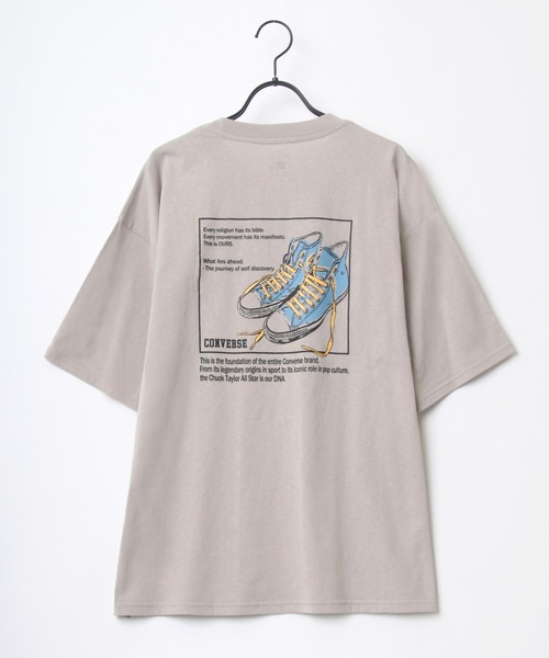 CONVERSE(コンバース)の「CONVERSE/コンバース ビッグシルエット バックプリント オールスター スニーカー イラスト フロント ワンポイント刺繍 Tシャツ(Tシャツ/カットソー・メンズ・ホワイト/ブラック/ベージュ/ブルー/ホワイト系その他/ブラック系その他・LL/M/L)」の20枚目の写真