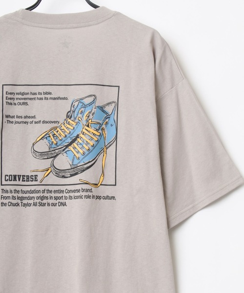 CONVERSE(コンバース)の「CONVERSE/コンバース ビッグシルエット バックプリント オールスター スニーカー イラスト フロント ワンポイント刺繍 Tシャツ(Tシャツ/カットソー・メンズ・ホワイト/ブラック/ベージュ/ブルー/ホワイト系その他/ブラック系その他・LL/M/L)」の12枚目の写真