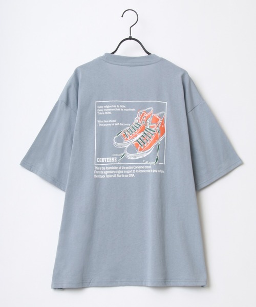 CONVERSE(コンバース)の「CONVERSE/コンバース ビッグシルエット バックプリント オールスター スニーカー イラスト フロント ワンポイント刺繍 Tシャツ(Tシャツ/カットソー・メンズ・ホワイト/ブラック/ベージュ/ブルー/ホワイト系その他/ブラック系その他・LL/M/L)」の22枚目の写真