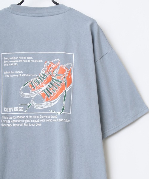 CONVERSE(コンバース)の「CONVERSE/コンバース ビッグシルエット バックプリント オールスター スニーカー イラスト フロント ワンポイント刺繍 Tシャツ(Tシャツ/カットソー・メンズ・ホワイト/ブラック/ベージュ/ブルー/ホワイト系その他/ブラック系その他・LL/M/L)」の14枚目の写真