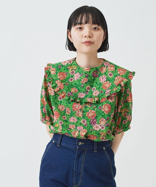 I am I in fact...(アイアムアイインファクト)の「虎華TORA HANA frill scarf(付け襟・レディース・レッド/グリーン・FREE)」の20枚目の写真