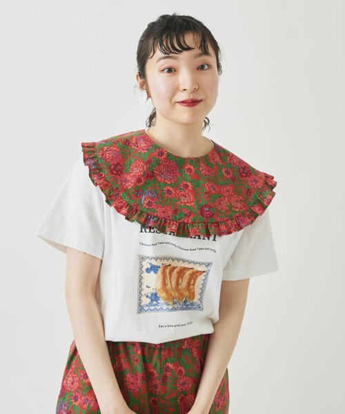 I am I in fact...(アイアムアイインファクト)の「虎華TORA HANA frill scarf(付け襟・レディース・レッド/グリーン・FREE)」の9枚目の写真