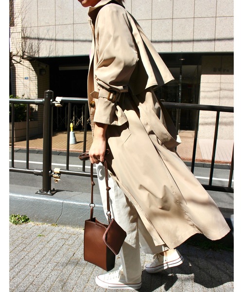 MLI'A(エムリア)の「ステンカラートレンチコート(トレンチコート・レディース・カーキ/ベージュ・M)」の6枚目の写真