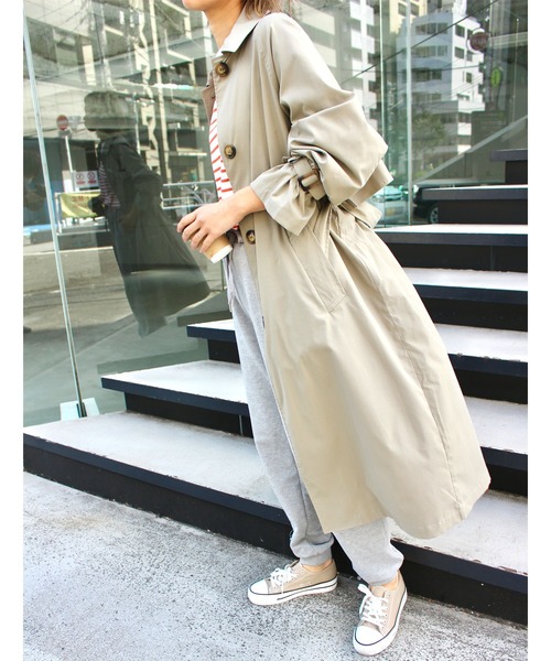 MLI'A(エムリア)の「ステンカラートレンチコート(トレンチコート・レディース・カーキ/ベージュ・M)」の16枚目の写真