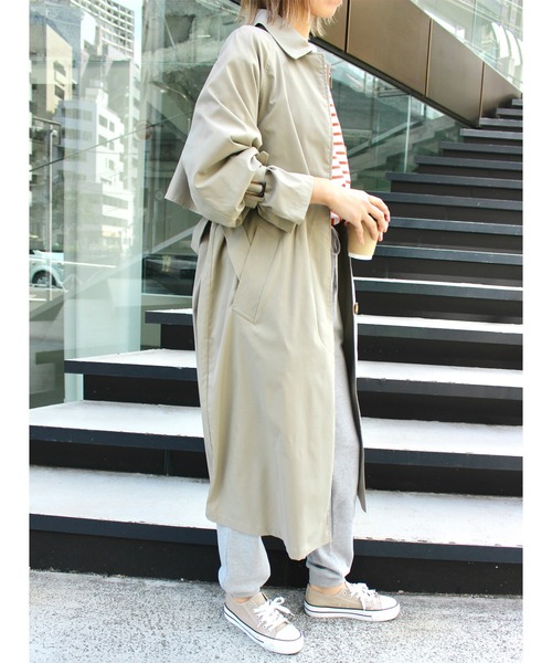 MLI'A(エムリア)の「ステンカラートレンチコート(トレンチコート・レディース・カーキ/ベージュ・M)」の19枚目の写真