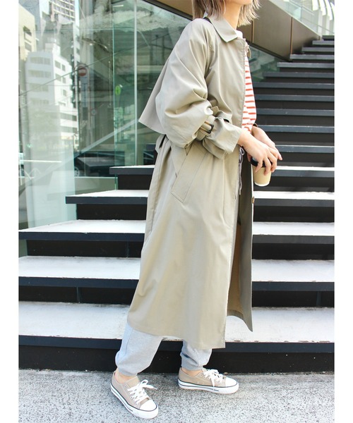 MLI'A(エムリア)の「ステンカラートレンチコート(トレンチコート・レディース・カーキ/ベージュ・M)」の20枚目の写真