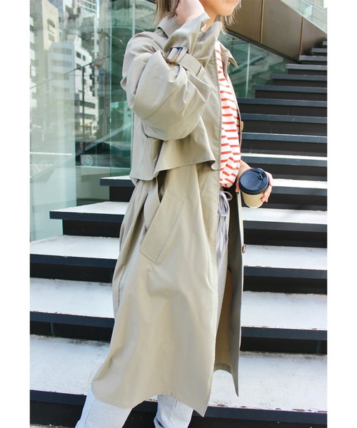 MLI'A(エムリア)の「ステンカラートレンチコート(トレンチコート・レディース・カーキ/ベージュ・M)」の21枚目の写真