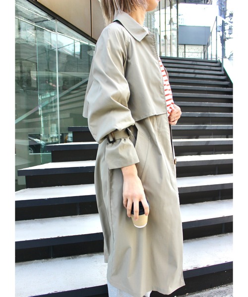 MLI'A(エムリア)の「ステンカラートレンチコート(トレンチコート・レディース・カーキ/ベージュ・M)」の22枚目の写真