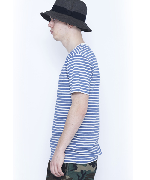 SILAS(サイラス)の「S/S BORDER POCKET TEE(MADE IN JAPAN) | 月9ドラマ【恋仲】 福士蒼汰さん着用(Tシャツ/カットソー・メンズ・チャコールグレー/ブルー/ネイビー/イエロー・SMALL/MEDIUM/LARGE)」の6枚目の写真