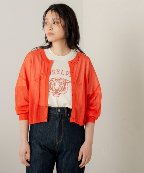 ANGIE(アンジー)の「2WAYシアーカーディガン(カーディガン/ボレロ・レディース・ブラック/イエロー/オレンジ/ブルー/グリーン/アイボリー・FREE)」の14枚目の写真