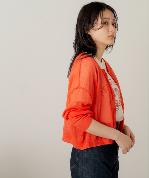 ANGIE(アンジー)の「2WAYシアーカーディガン(カーディガン/ボレロ・レディース・ブラック/イエロー/オレンジ/ブルー/グリーン/アイボリー・FREE)」の22枚目の写真