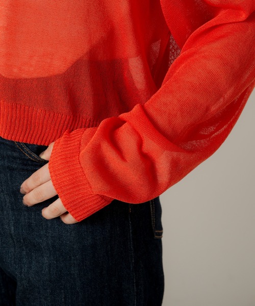 ANGIE(アンジー)の「2WAYシアーカーディガン(カーディガン/ボレロ・レディース・ブラック/イエロー/オレンジ/ブルー/グリーン/アイボリー・FREE)」の12枚目の写真