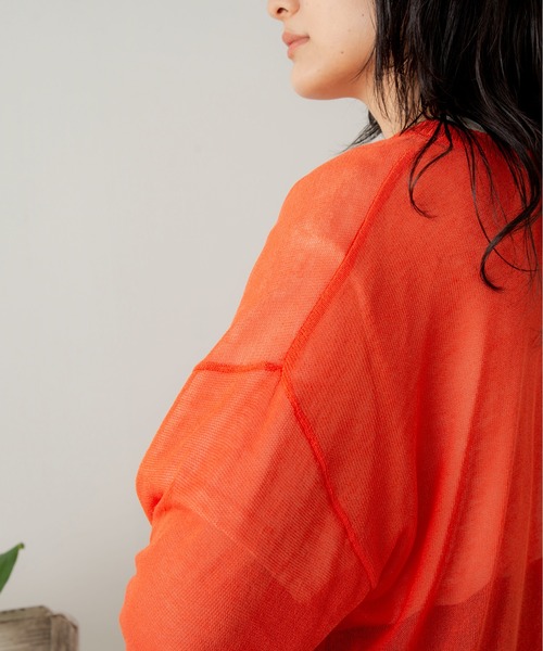 ANGIE(アンジー)の「2WAYシアーカーディガン(カーディガン/ボレロ・レディース・ブラック/イエロー/オレンジ/ブルー/グリーン/アイボリー・FREE)」の17枚目の写真