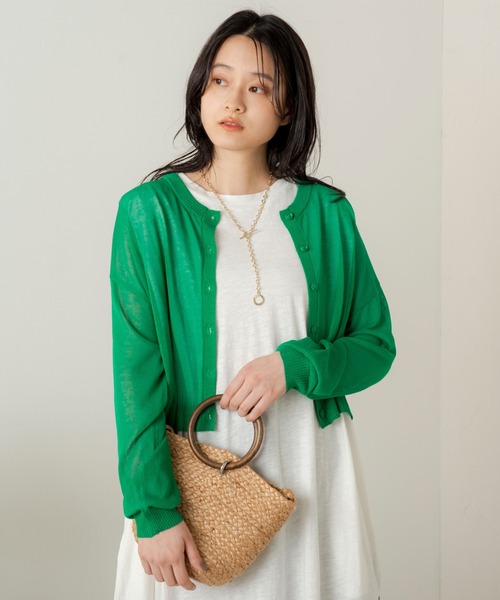 ANGIE(アンジー)の「2WAYシアーカーディガン(カーディガン/ボレロ・レディース・ブラック/イエロー/オレンジ/ブルー/グリーン/アイボリー・FREE)」の18枚目の写真