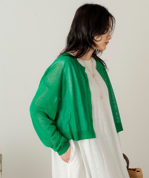 ANGIE(アンジー)の「2WAYシアーカーディガン(カーディガン/ボレロ・レディース・ブラック/イエロー/オレンジ/ブルー/グリーン/アイボリー・FREE)」の16枚目の写真