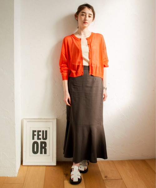 ANGIE(アンジー)の「2WAYシアーカーディガン(カーディガン/ボレロ・レディース・ブラック/イエロー/オレンジ/ブルー/グリーン/アイボリー・FREE)」の10枚目の写真