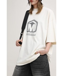 【MASONPRINCE】Oversized brand logo blur print TEE DT3123