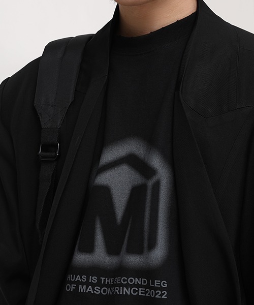 MASONPRINCE(メイソンプリンス)の「【MASONPRINCE】Oversized brand logo blur print TEE DT3123(Tシャツ/カットソー・メンズ・ホワイト/ブラック・S/M/L)」の10枚目の写真