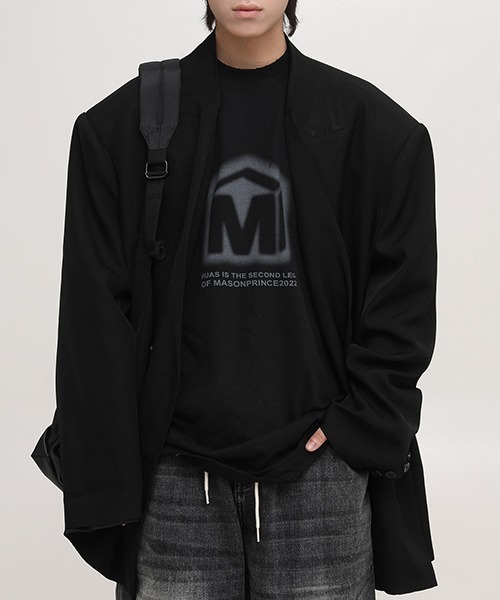MASONPRINCE(メイソンプリンス)の「【MASONPRINCE】Oversized brand logo blur print TEE DT3123(Tシャツ/カットソー・メンズ・ホワイト/ブラック・S/M/L)」の11枚目の写真