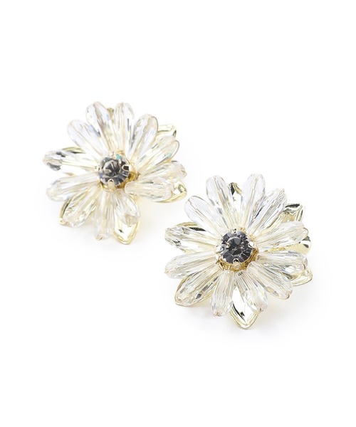 ROPE' PICNIC(ロペピクニック)の「クリアフラワーイヤリング(イヤリング・レディース・ホワイト系その他/ベージュ系その他・FREE)」の2枚目の写真