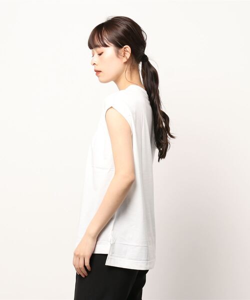 PICCIN（ピッチン）の「ラウンドネックフレンチスリーブ（Tシャツ/カットソー・レディース・ブラック/ブルーグリーン/オフホワイト・M）」の4枚目の写真