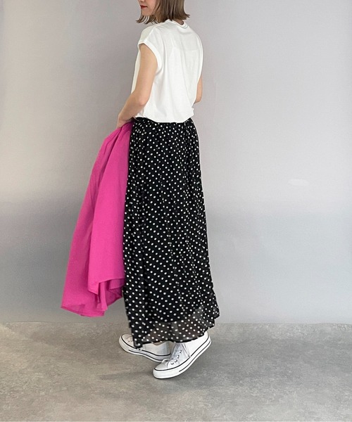 PICCIN（ピッチン）の「ラウンドネックフレンチスリーブ（Tシャツ/カットソー・レディース・ブラック/ブルーグリーン/オフホワイト・M）」の12枚目の写真