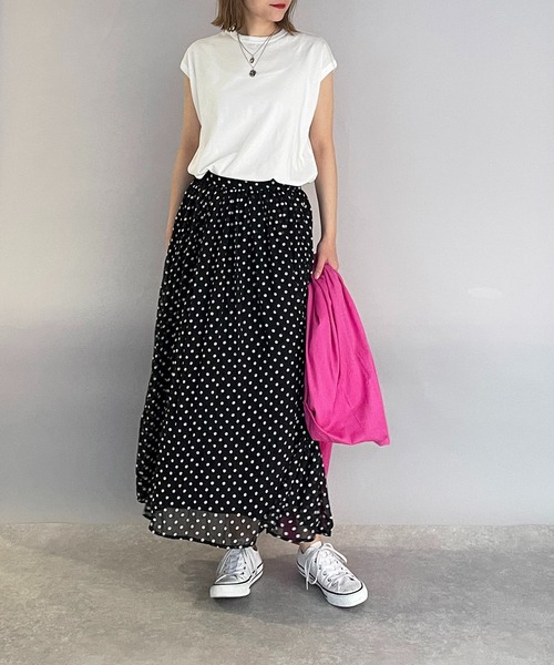 PICCIN（ピッチン）の「ラウンドネックフレンチスリーブ（Tシャツ/カットソー・レディース・ブラック/ブルーグリーン/オフホワイト・M）」の13枚目の写真